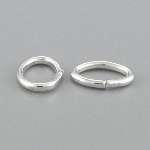 Open Jump Ring Oval Silver Plated 7X5X0.9mm