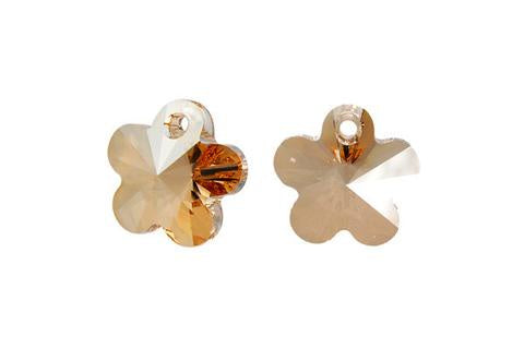 Flower Pendant Crystal (Golden Shadow) 14mm 2pc