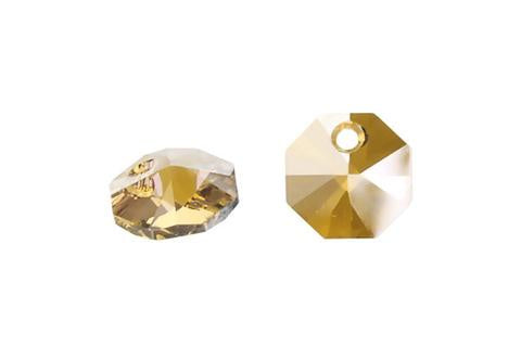 Octagon Pendant Crystal (Golden Shadow) 8mm 12Pc