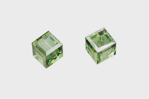 Cube Peridot (Satin) 4mm 12pc