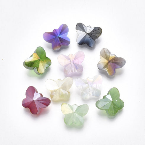 AB Plated Butterfly Beads 20pc