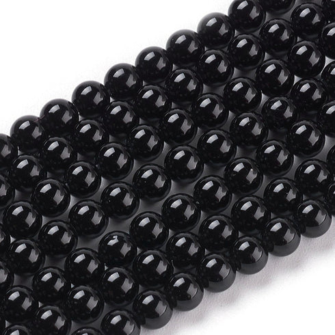 Black Onyx Round Beads 4mm