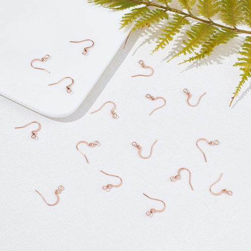 Stainless Steel Earwire Rose Gold 6pcs