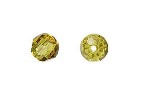 Faceted Round Lime 8mm 4pc