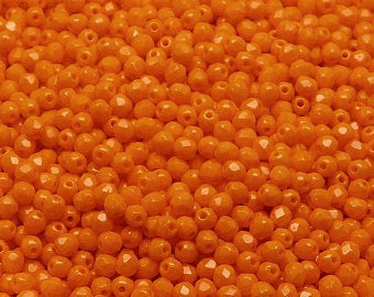 Opaque Orange Faceted 3mm