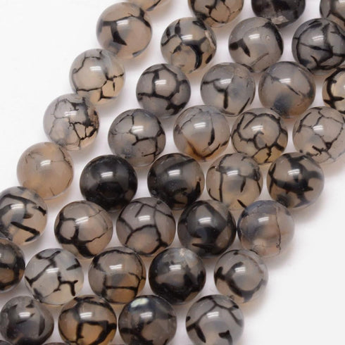 Dragon Vein Agate Dyed Round Beads 8mm