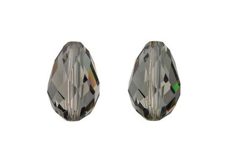 Briolette Vertical Black Diamond 9X6mm2pc