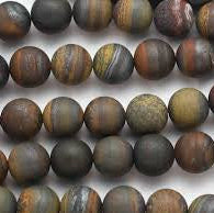 Matte Tiger Iron Round 8 mm