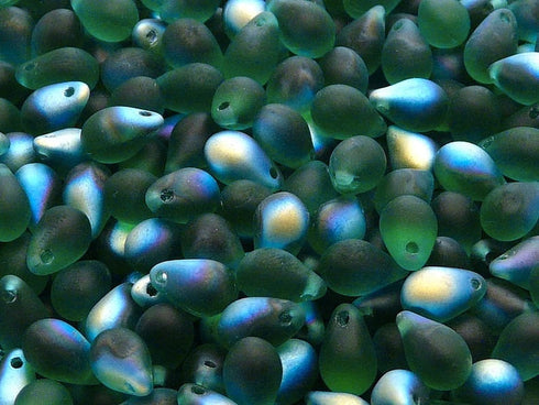 Teardrop Emerald AB Matte 6X9mm