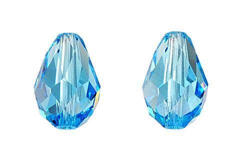 Briolette Vertical Aquamarine 9X6mm 2pc