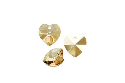 Heart Pendant Crystal (Golden Shadow) 18mm 1pc