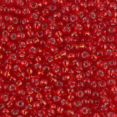 8-0010 - Orangish Red Transparent/Silver Lined 10 grams