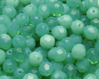 Green Aqua Opal Faceted 8mm