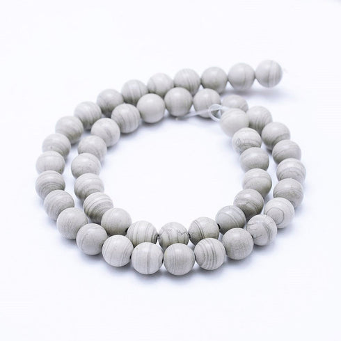 Silver Lined Jasper Round Beads 6mm
