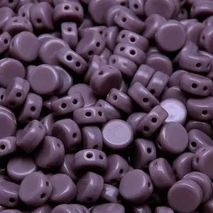 2 Hole Coin Opaque Amethyst 6mm