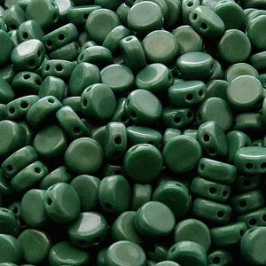 2 Hole Round Coin Opaque Pine Green 6mm