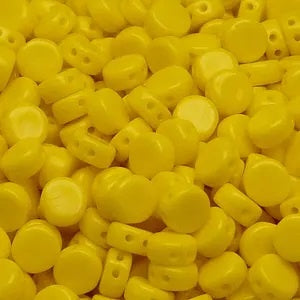 2 Hole Coin Opaque Yellow 6mm
