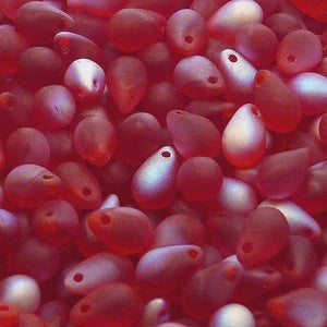 Teardrop Ruby AB Matte 6X9mm