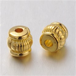Tibetan Style Spacer Ribbed Golden Color 5mm 12pc