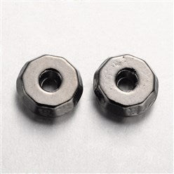 Tibetan Style Spacer Rondelle Gunmetal 8mm 12pc