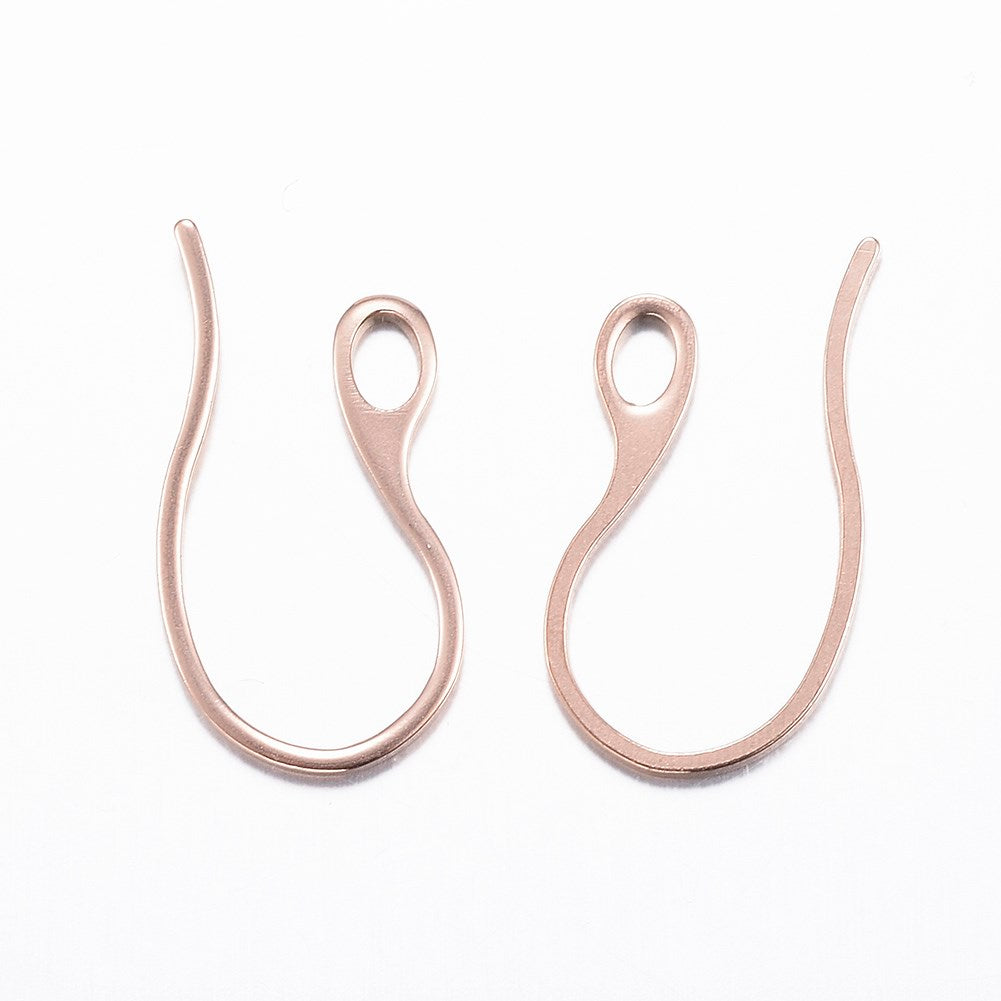 Rose Gold Fish Hook Earring Wires
