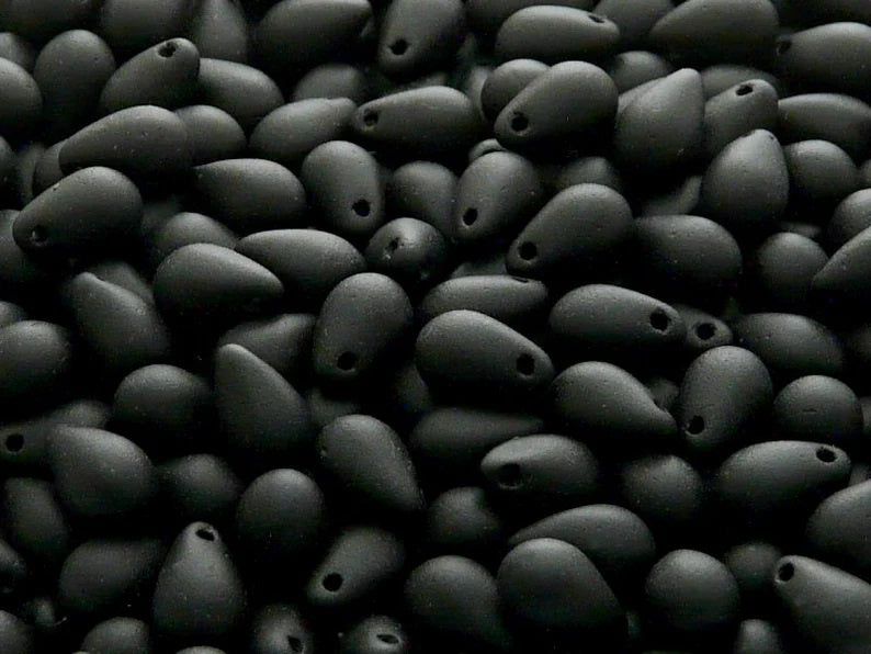 Teardrop Jet Matte 6X9mm – Gem and Bead
